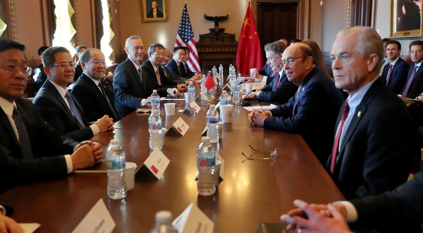 Foto: Funcionarios estadounidenses y chinos inician última ronda de negociaciones comerciales en Washington, 30 de enero de 2019 (Twitter: @treasurecolecto)