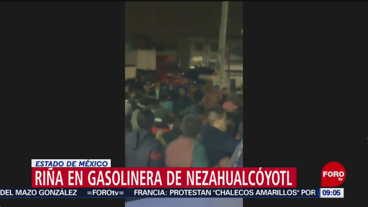 Riña en gasolinera de Nezahualcóyotl, Estado de México