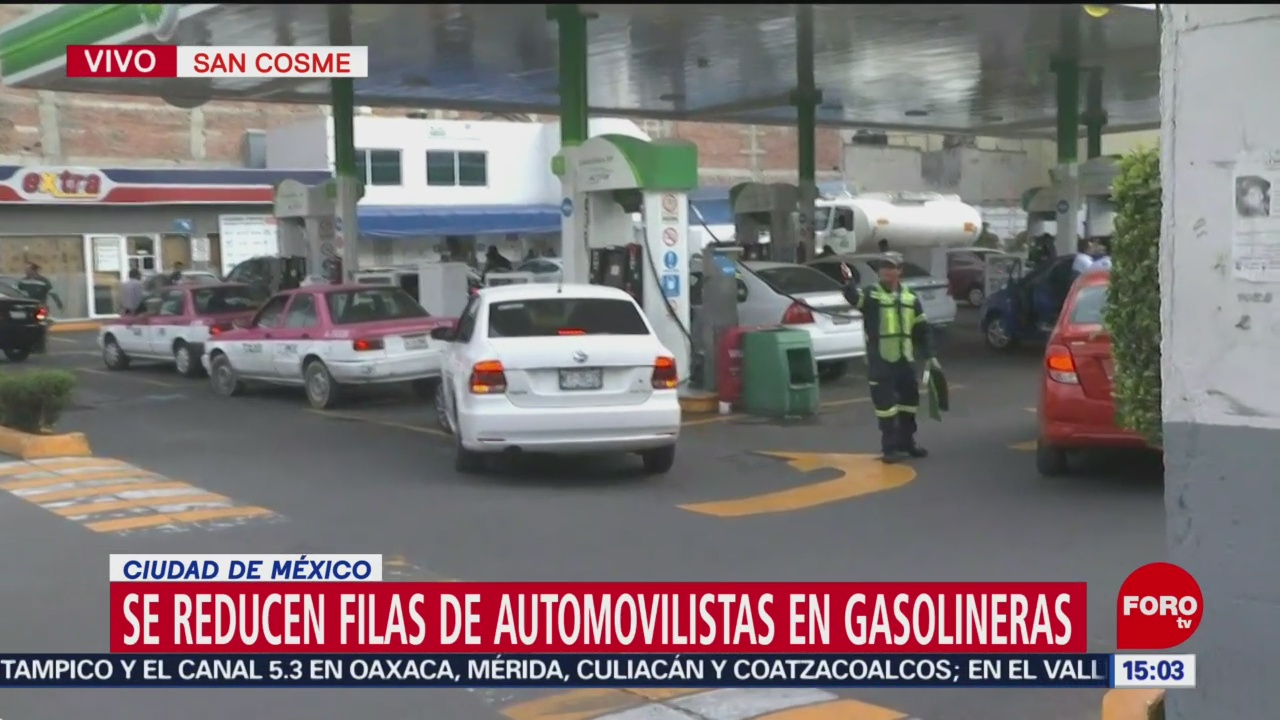 En la Ciudad de México se reducen las filas en gasolineras y el tiempo de espera; poco a poco, las estaciones de servicio se abastecen de combustible