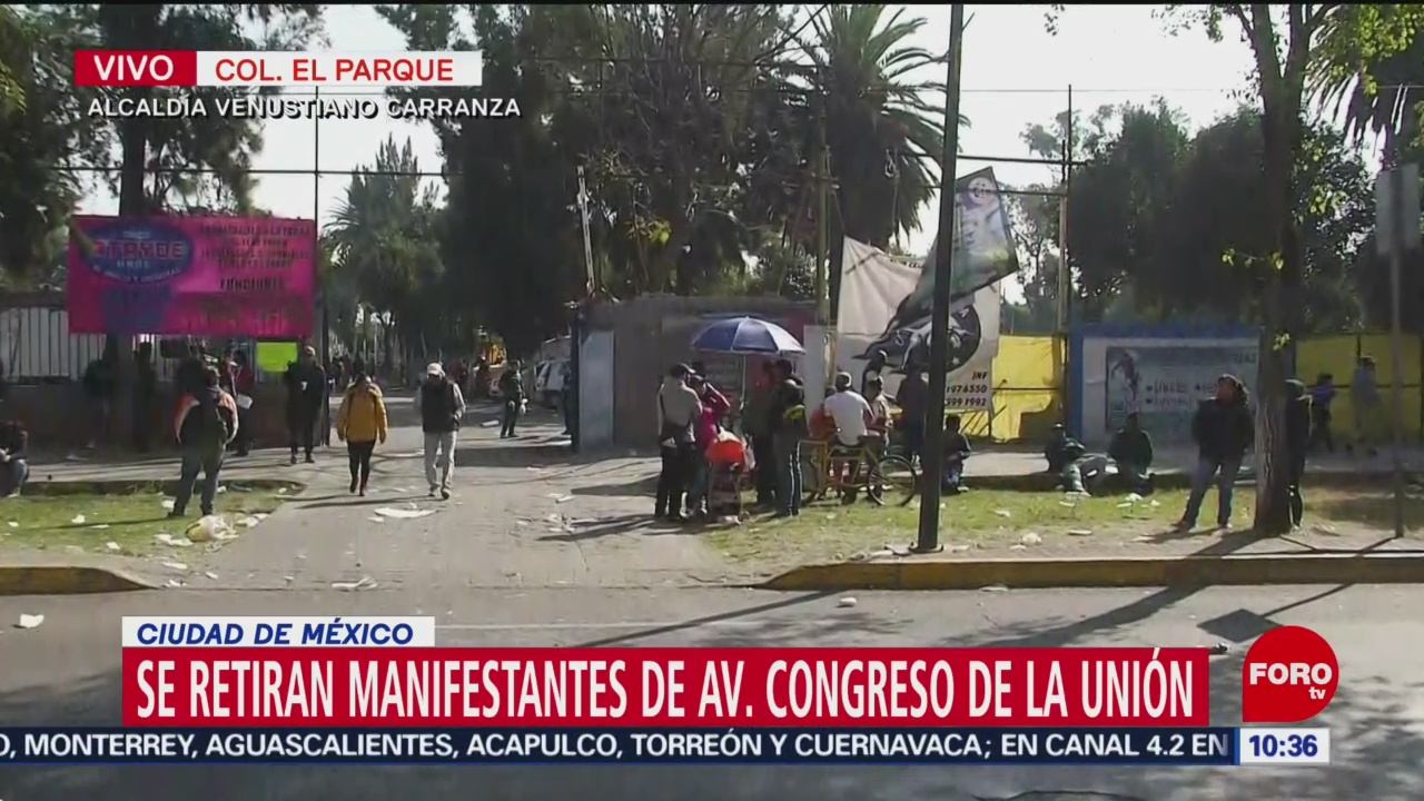 Se retiran manifestantes de avenida Congreso de la Unión, en CDMX