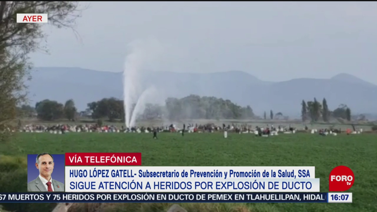 Sigue atención a heridos por explosión de ducto en Hidalgo