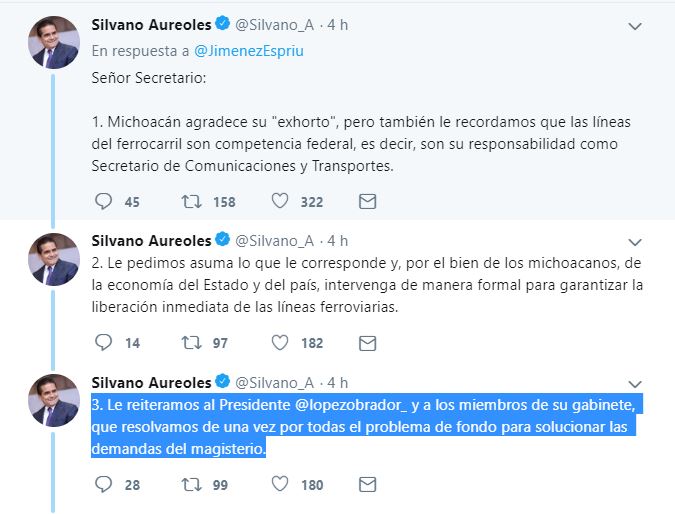 Imagen: El secretario de Comunicaciones y Transportes, Javier Jiménez Espriú, pide al Gobierno de Michoacán resolver conflicto con la CNTE