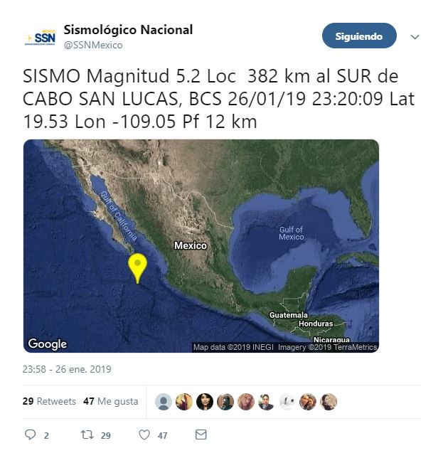  se registra sismo magnitud 5.2 cabo san lucas bcs