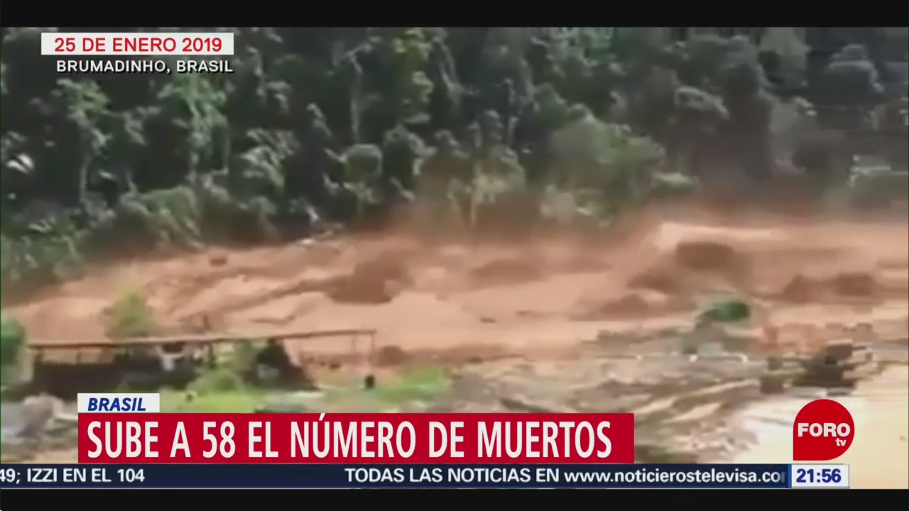 Suman 58 muertos y 305 desaparecidos por mina en Brasil
