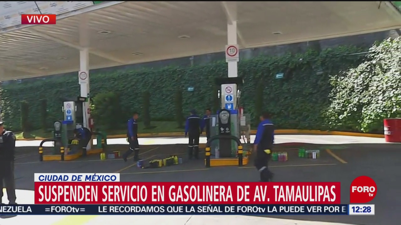 Suspenden servicio en gasolinera de Av. Tamaulipas, en la zona de Santa Fe