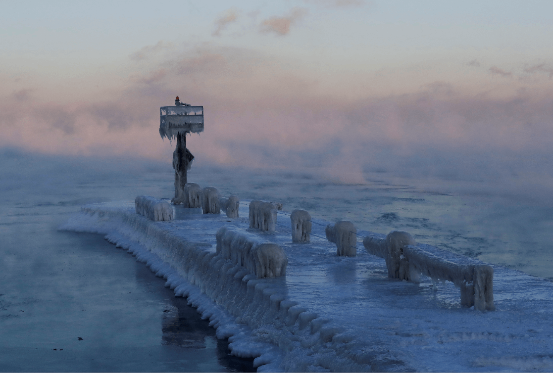 Foto: Lago Michigan congelado por ola de frío en Estados Unidos, 31 enero 2019, Michigan, Estados Unidos