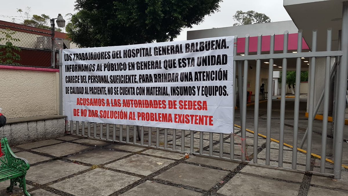 Trabajadores del Hospital Balbuena protestan por falta de suministros