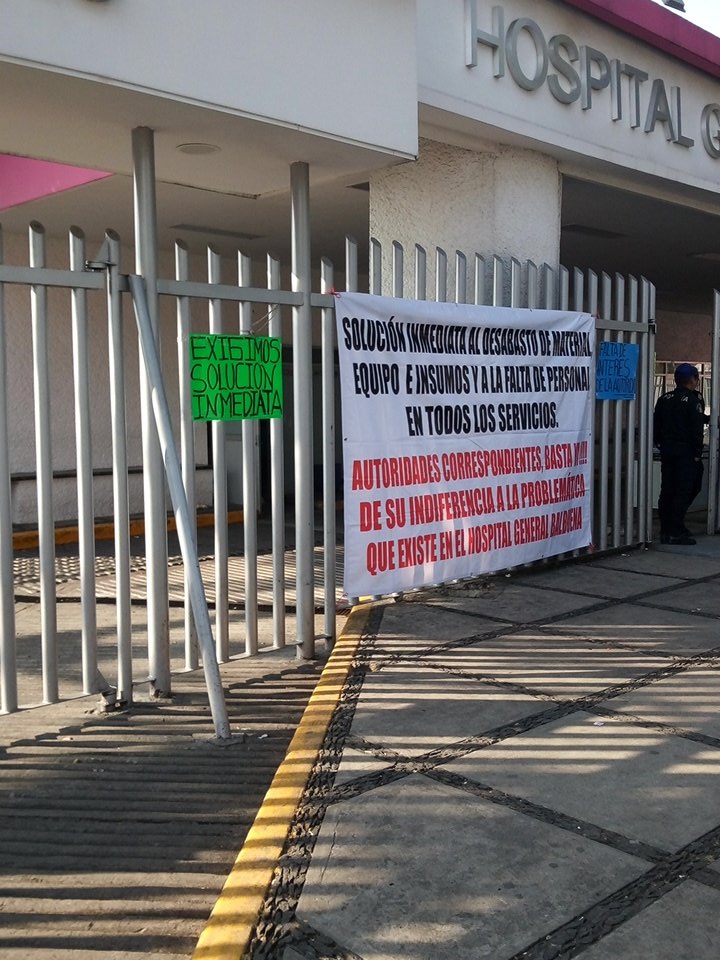 Trabajadores del Hospital Balbuena protestan