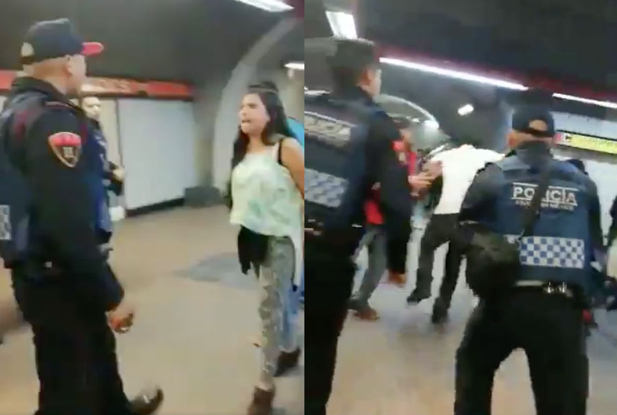 Video: Policías y ambulantes se enfrentan en el Metro Mixcoac