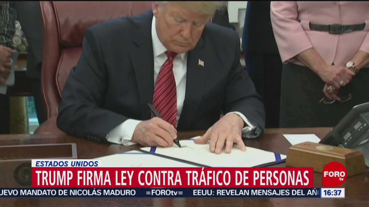 Trump firma ley contra trata de personas