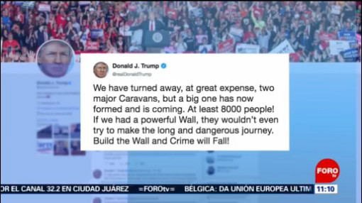 Foto, 26 enero 2019,Trump tuiteó nuevamente sobre la caravana migrante
