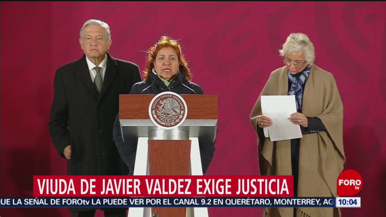 Viuda de periodista Javier Valdez exige justicia