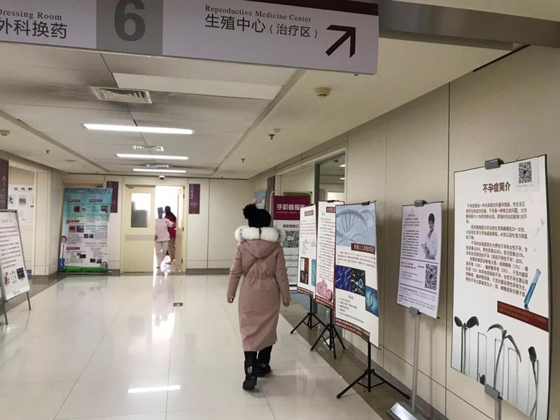 Foto: Hospital Chaoyang de Pekín, donde se realizan tratamientos de reproducción asistida solo a mujeres que estén casadas, el 10 de febrero de 2019