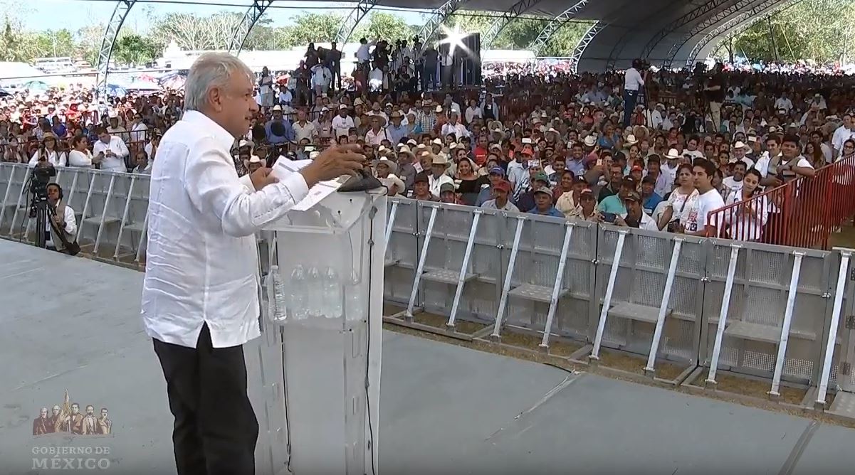 Foto: El presidente Andrés Manuel López Obrador pide no seguir peleando, pues la campaña electoral ya pasó, el 23 de febrero de 2019 (Gobierno de México YouTube)