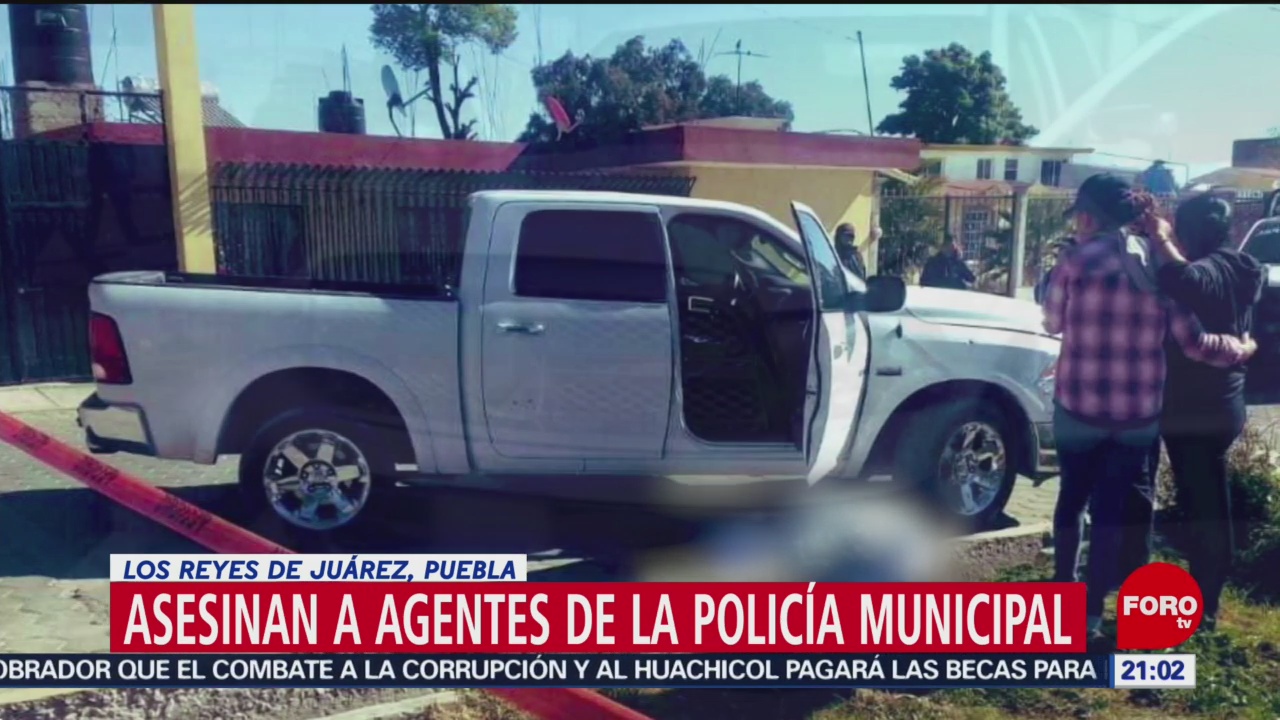 FOTO: Asesinan a dos policías de Los Reyes de Juárez, Puebla, 10 febrero 2019