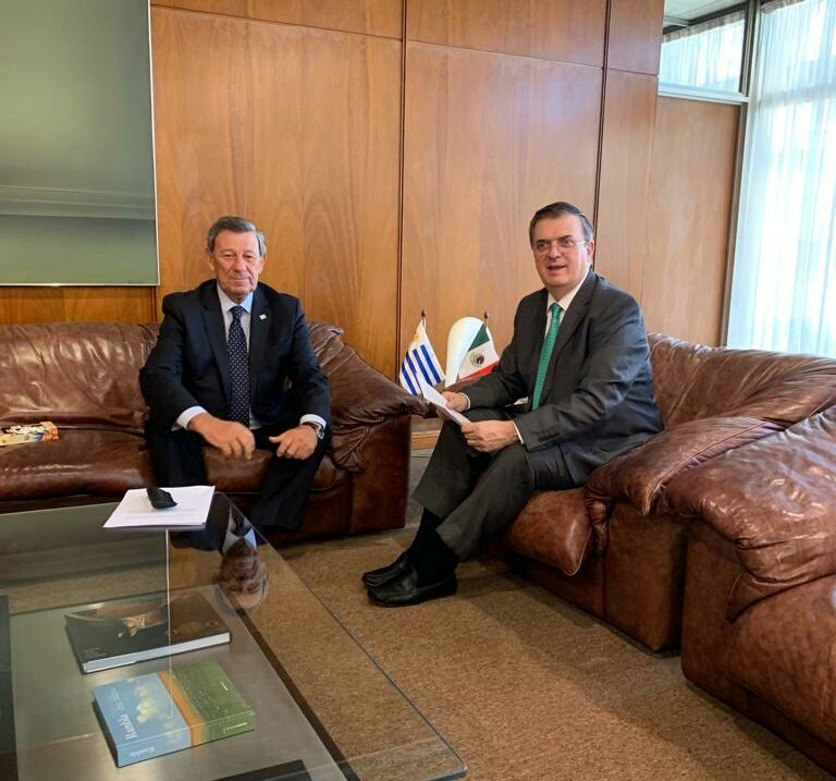 Foto: Marcelo Ebrard se reúne con canciller y presidente de Uruguay.