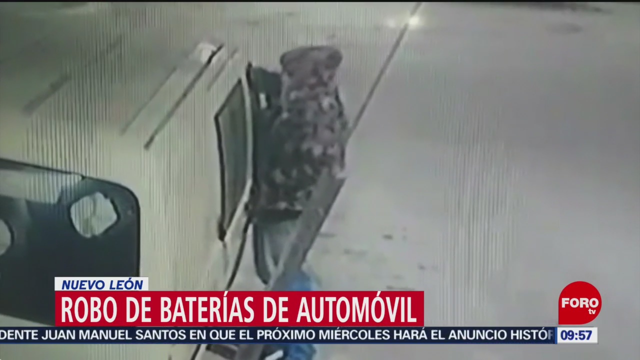 FOTO: Captan robo de baterías en Apodaca, Nuevo León, 3 febrero 2019