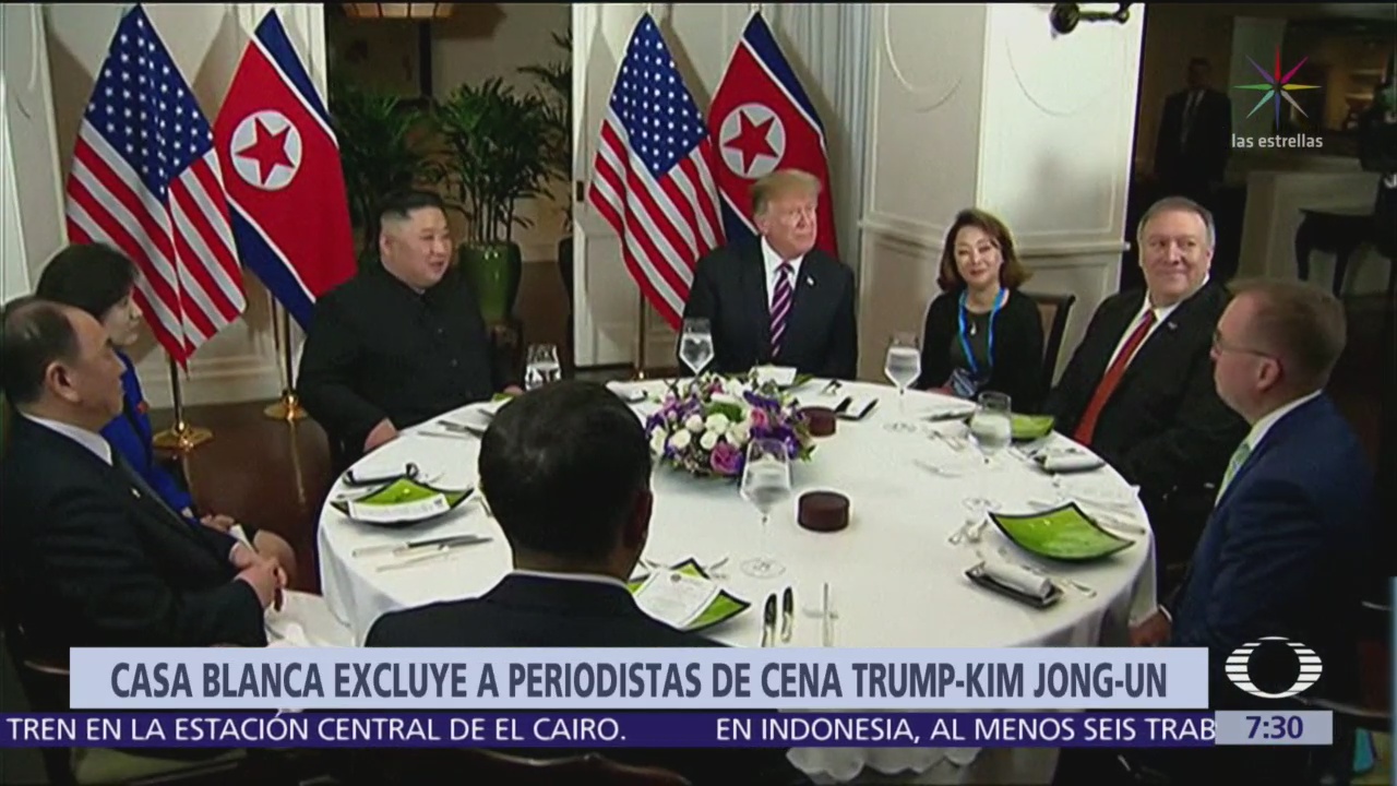 Casa Blanca expulsa a periodistas de cena entre Trump y Kim