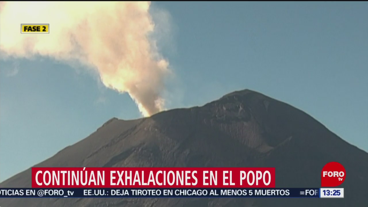 FOTO: Continúan exhalaciones en el Popocatépetl, 17 febrero 2019
