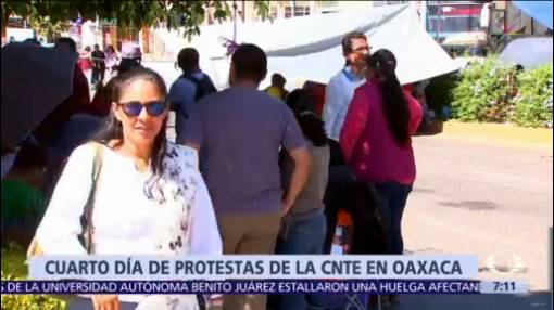 Cuarto día de protestas de la CNTE en Oaxaca