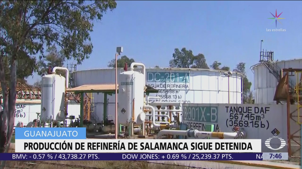 Denuncian producción parada por fallas en refinería de Salamanca