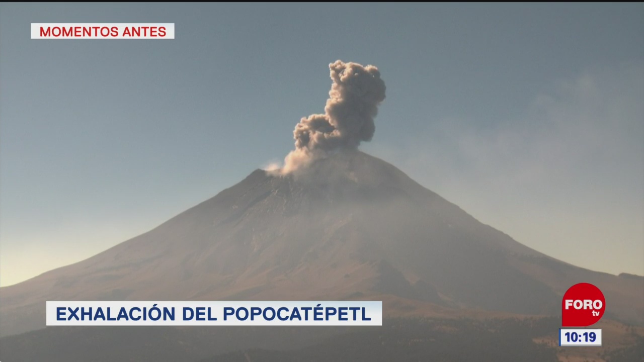 El Popocatépetl registra exhalación