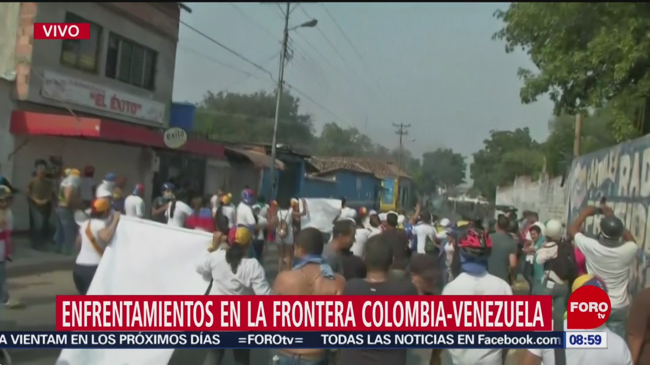 FOTO: Enfrentamiento en la frontera Colombia-Venezuela, 23 febrero 2019