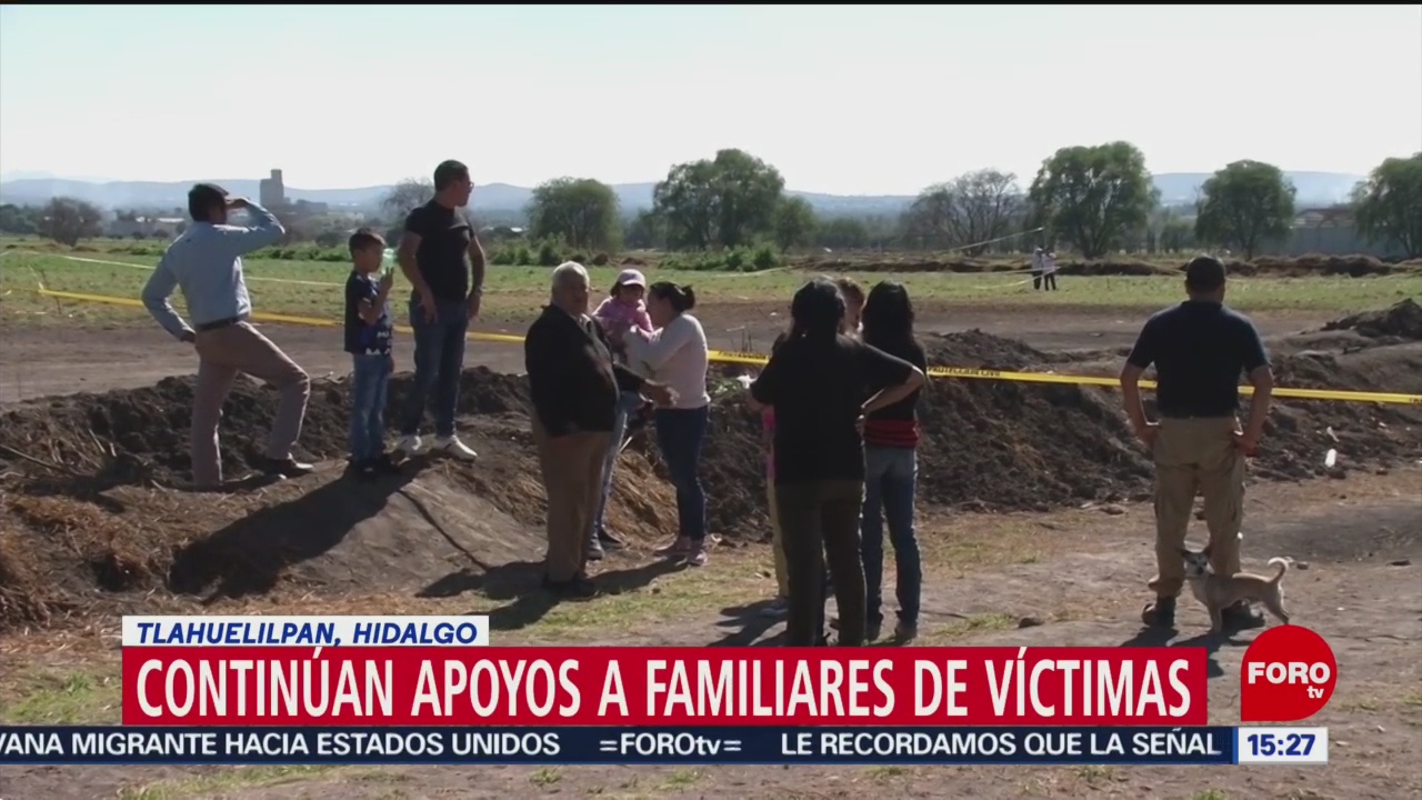 Foto: Familias de víctimas de Tlahuelilpan siguen recibiendo apoyos