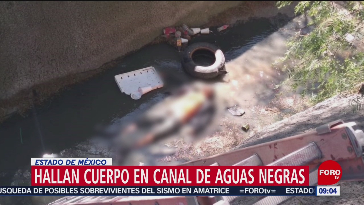 FOTO: Hallan cuerpo en canal de aguas negras en el Estado de México, 3 febrero 2019