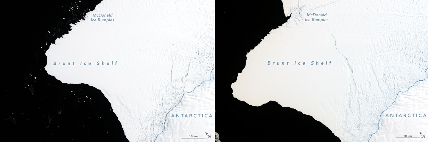 foto imagen comparativa iceberg antartida 1986 2019