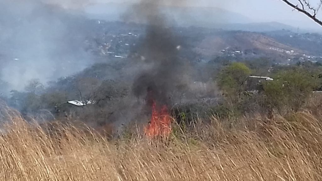 Foto: Incendio forestal en la reserva del Cañon del Sumidero, 18 de febrero 2019. (Juan Álvarez Moreno)