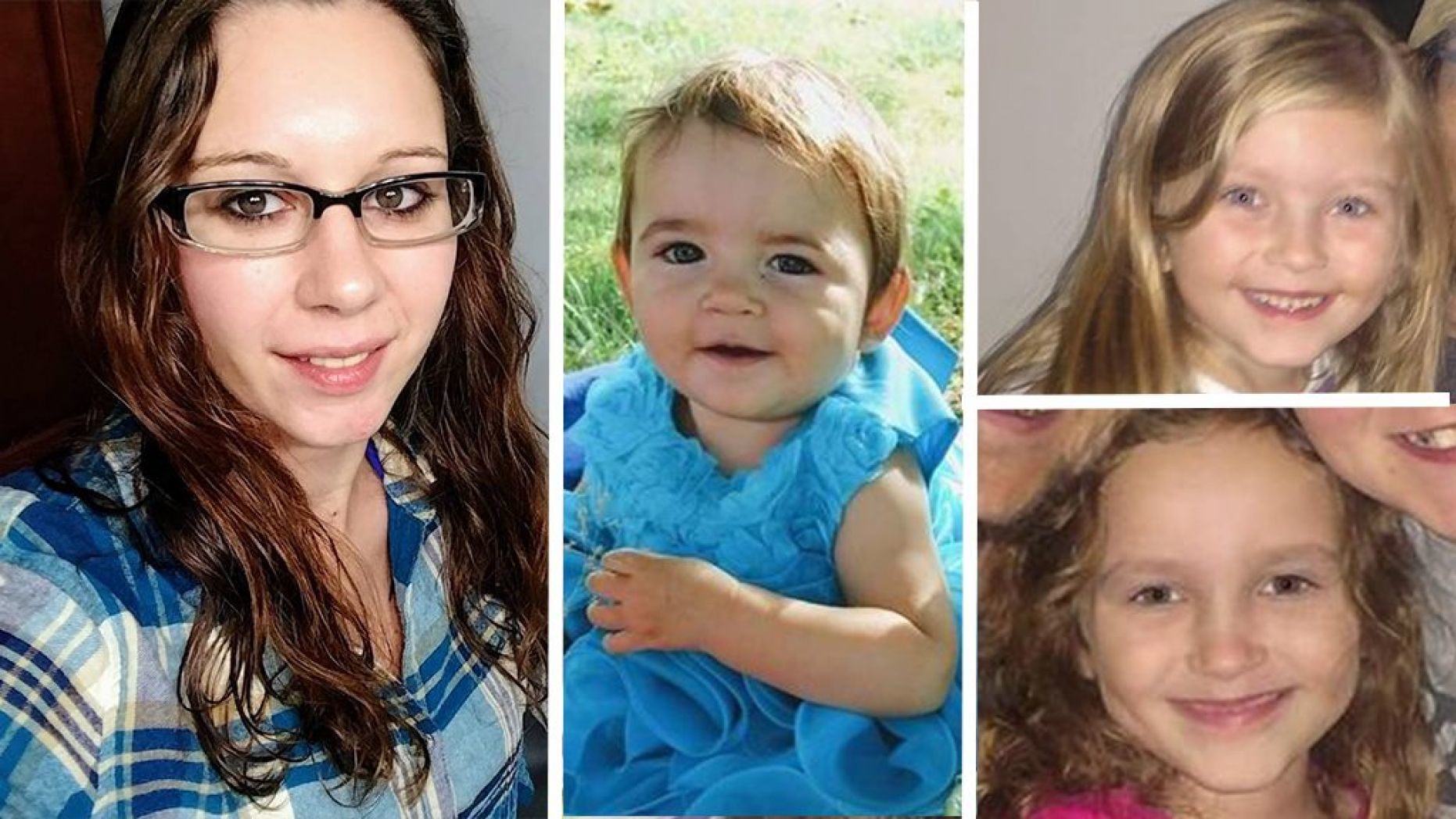 Alaina Rau, de dos años, Cassidy Rodery, de seis, y Kyrie Rodery, de ocho años de edad fueron víctimas de su madre, Aubrianne Moore, de 28 años (FoxNews)