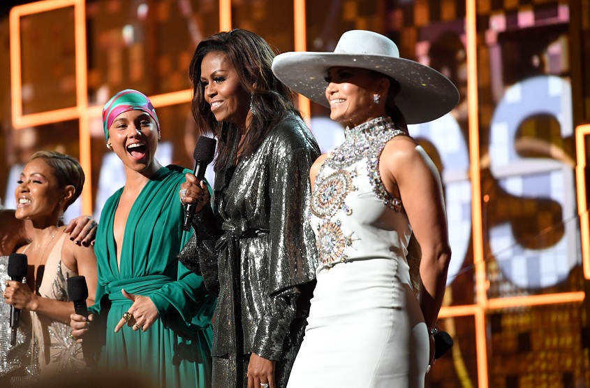 Foto: Michelle Obama aparece por sorpresa en la 61 edición de los premios Grammy, Estados Unidos, febrero 10 de 2019 (Getty Images)