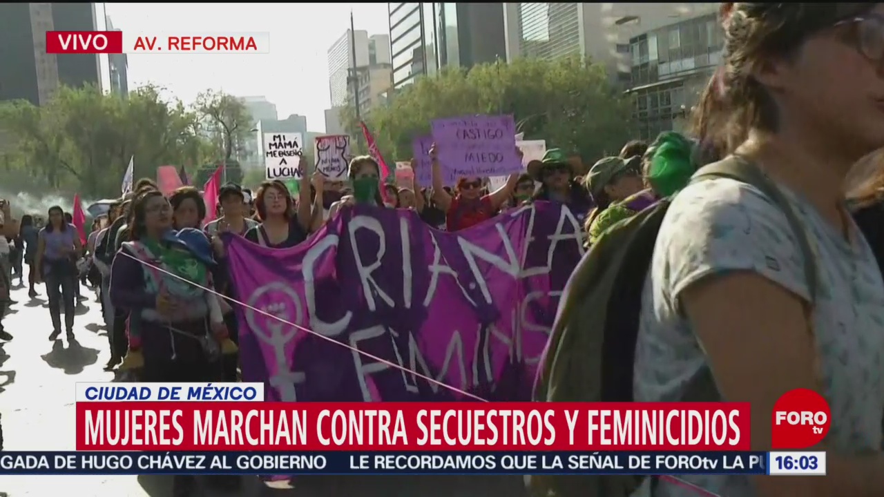 FOTO: Mujeres marchan en CDMX contra secuestros y feminicidios, 2 febrero 2019