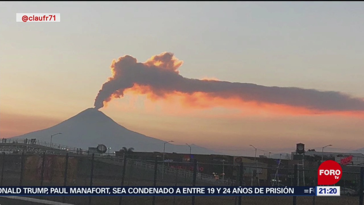 FOTO: Nueva explosión en el volcán Popocatépetl, 16 febrero 2019