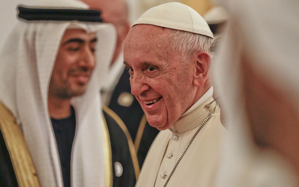 Foto: El papa Francisco llegó a Abu Dabi, capital de Emiratos Árabes Unidos, 3 febrero 2019.