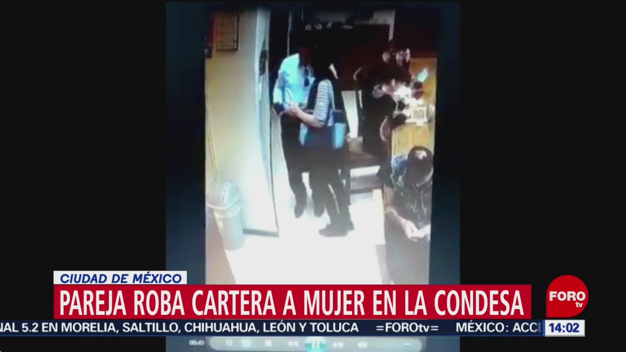 FOTO: Pareja roba cartera a mujer en la Condesa en CDMX, 10 febrero 2019