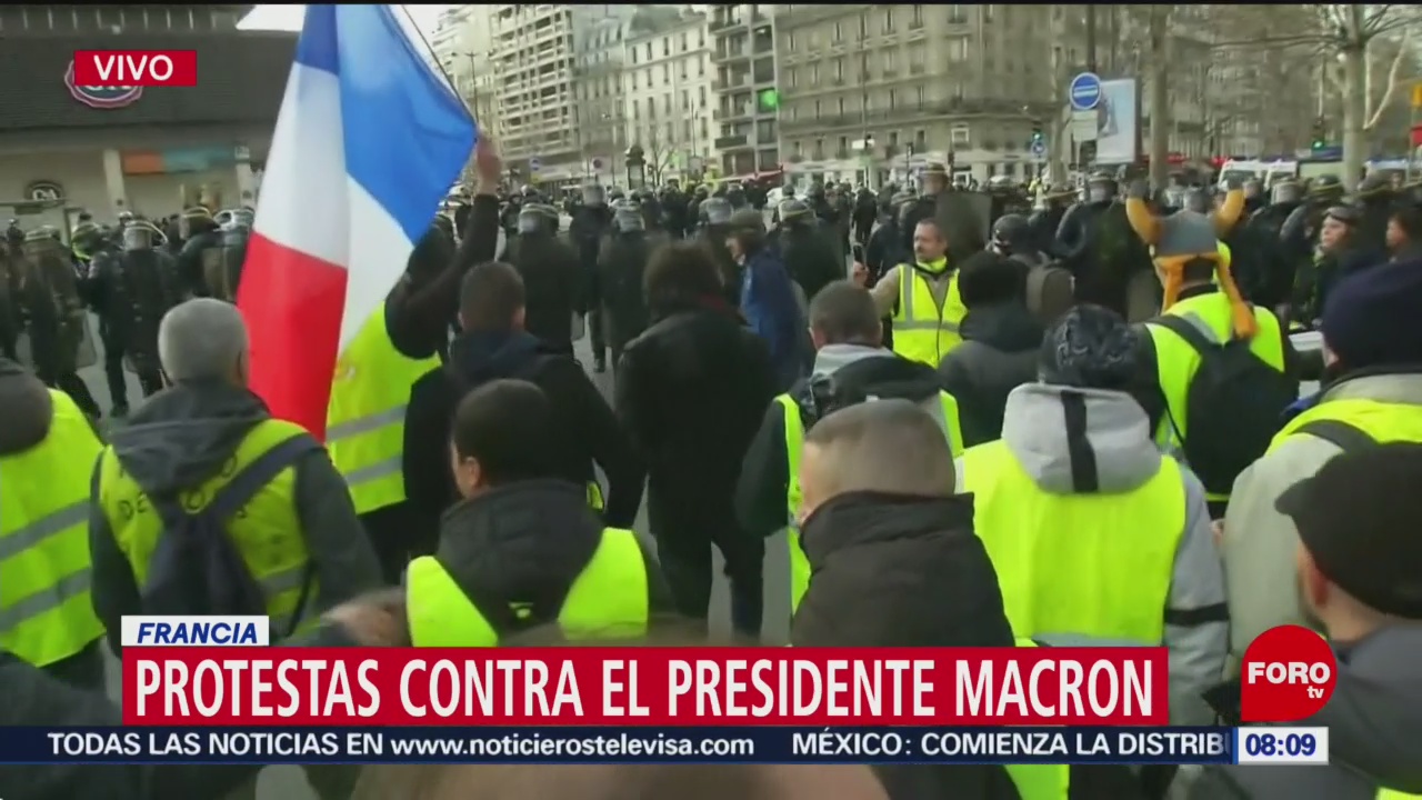 Protestas contra el presidente Macron