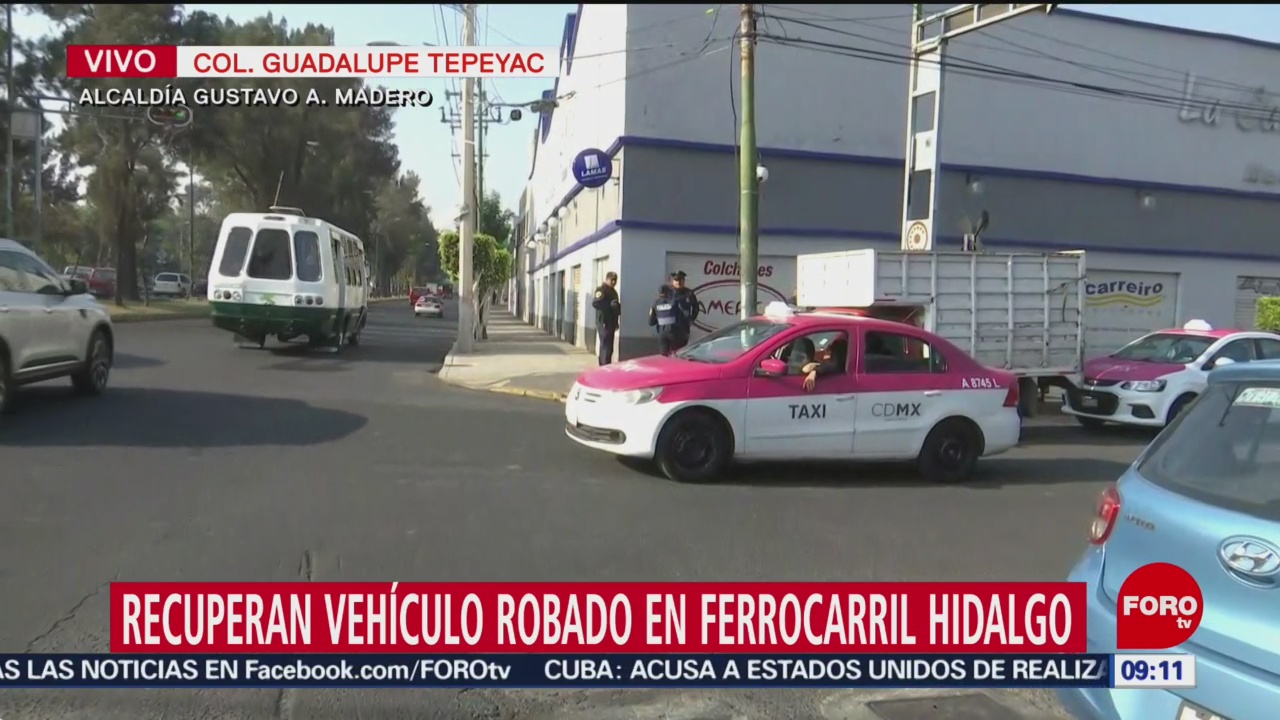Recuperan vehículo robado en Ferrocarril Hidalgo, CDMX