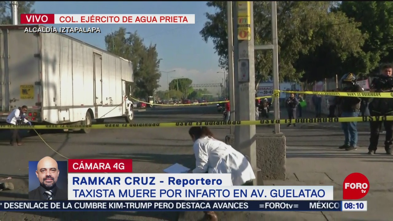 Taxista muere por infarto en avenida Guelatao, Iztapalapa