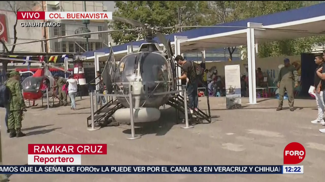 Visita exposición militar con vehículos y aeronaves en Buenavista, CDMX