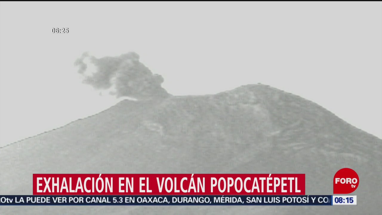 Volcán Popocatépetl registra exhalación de baja intensidad