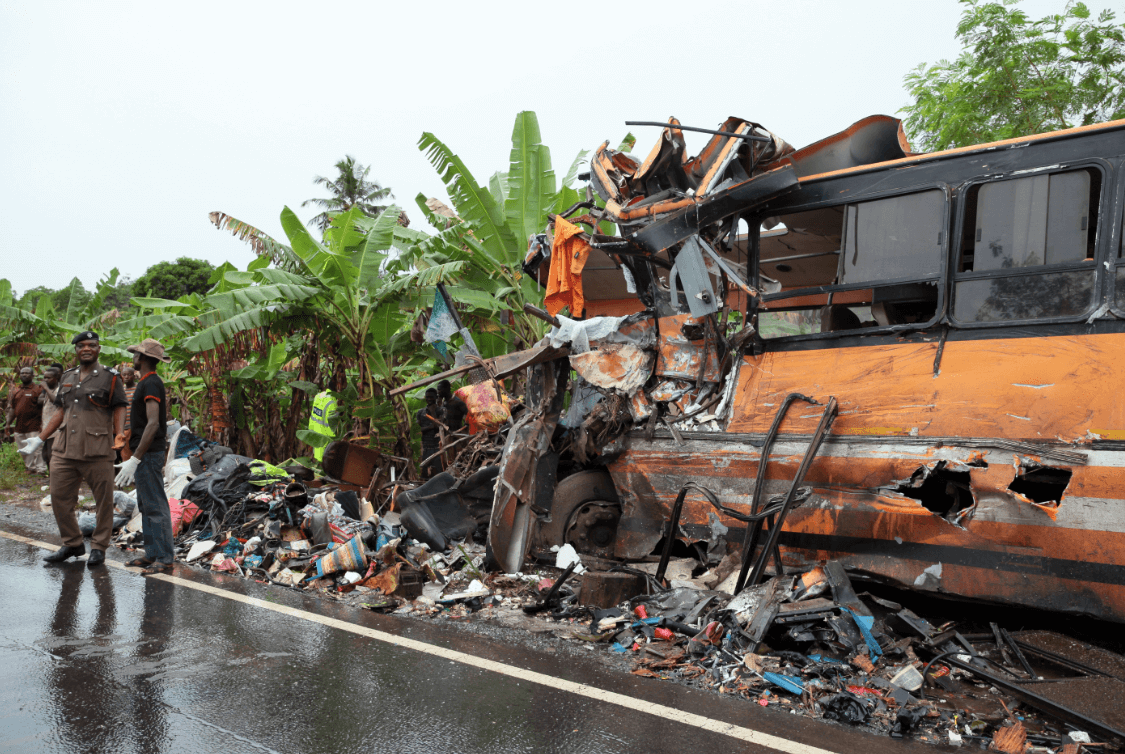 Foto: Accidente de autobuses en Ghana, 22 de marzo de 2019, África