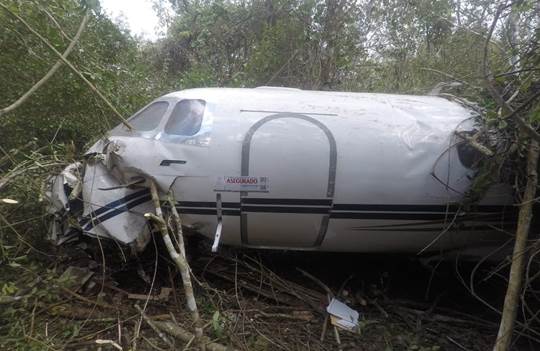 Foto: Aeronave accidentada en Q. Roo, 13 de marzo 2019. Sedena
