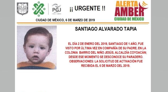 Alerta Amber: Ayuda a localizar a Santiago Alvarado Tapia