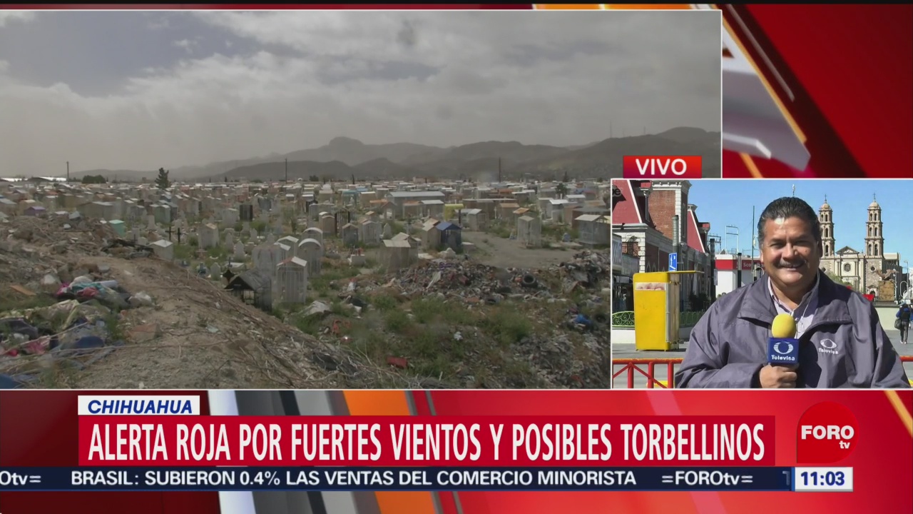 Alerta roja por fuertes vientos y posibles torbellinos en Chihuahua
