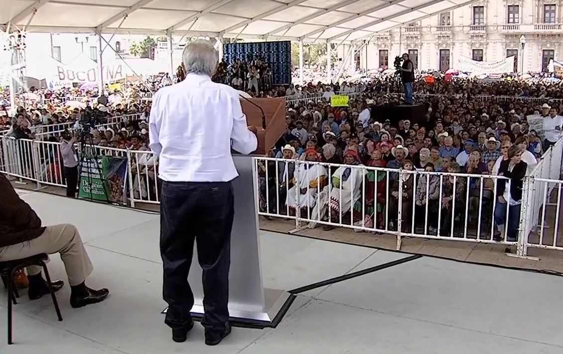 Foto: El presidente Andrés Manuel López Obrador manifestó su "respeto absoluto y sin condiciones" a Javier Corral, gobernador de Chihuahua, el 2 de marzo de 2019 (Noticieros Televisa) 