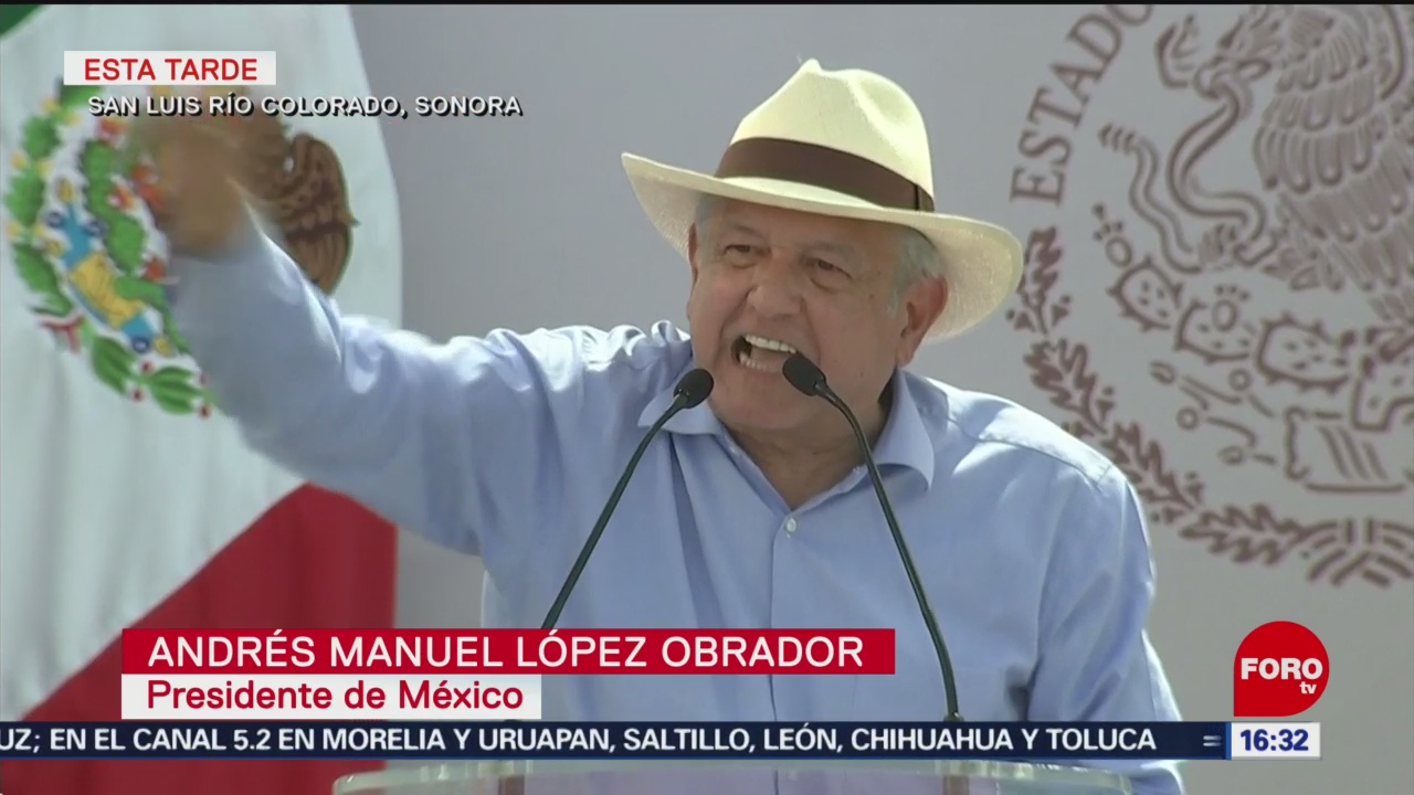 En San Luis Río Colorado, Sonora, el presidente López Obrador encabeza la presentación de los "programas de la frontera norte y mejoramiento urbano"