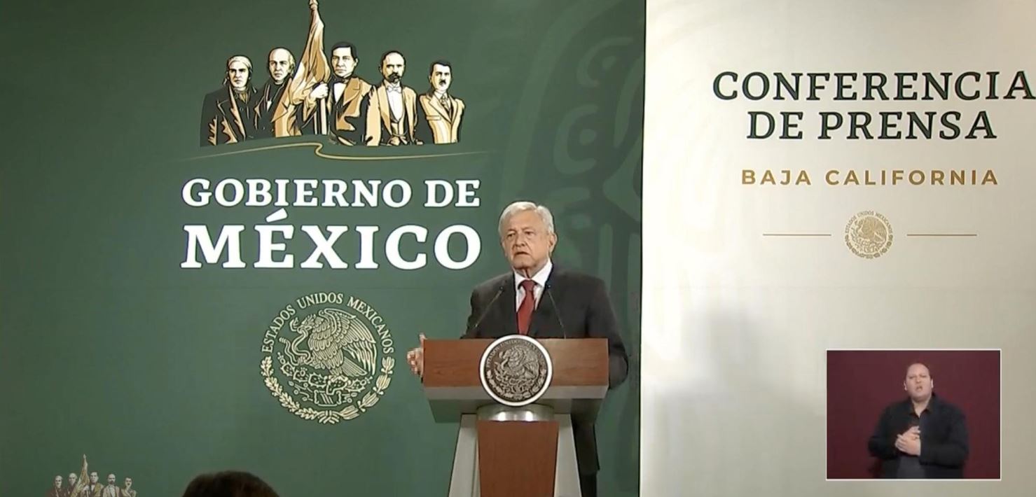 Foto: El presidente de México, Andrés Manuel López Obrador, durante su conferencia de prensa en Tijuana, 27 marzo 2019