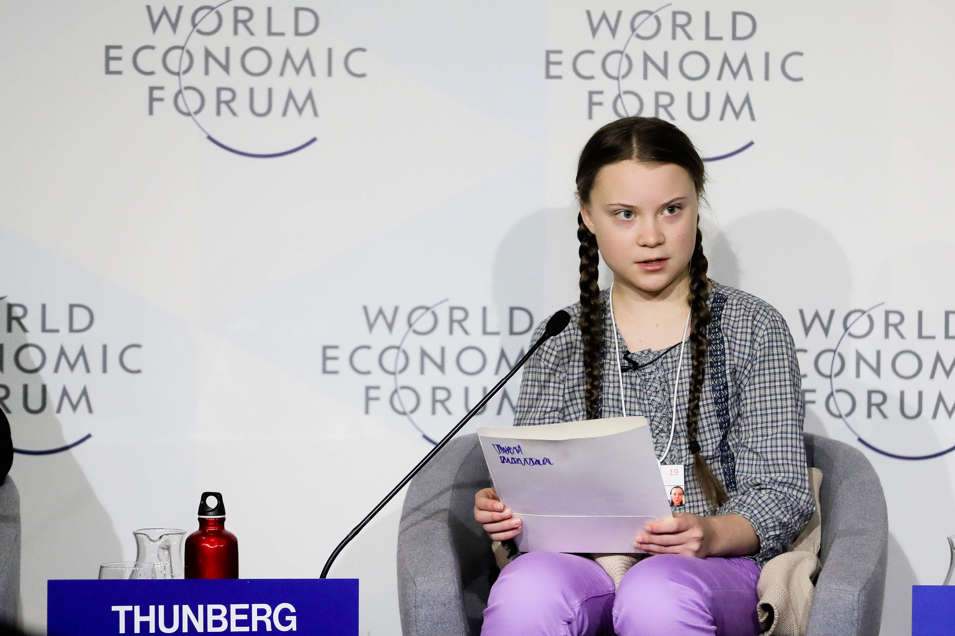 foto Greta Thunberg Foro Económico Mundial de Davos 25 enero 2019